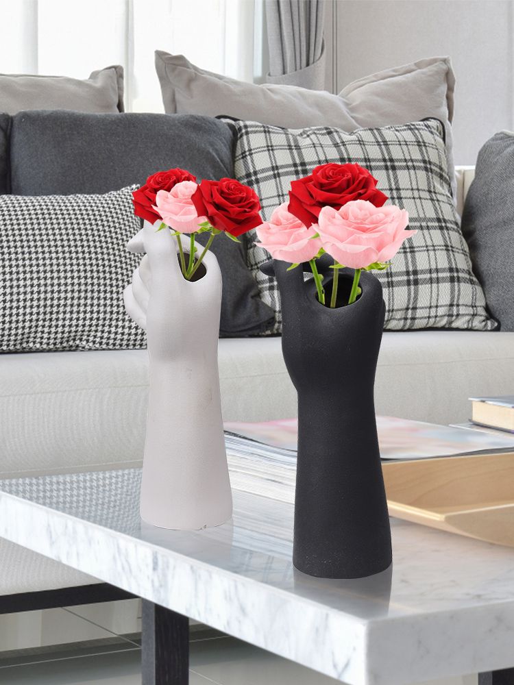 Table Vase White Color 10cm Long Ceramic Vases Decorative V1294-YM220927TW05-1-0421