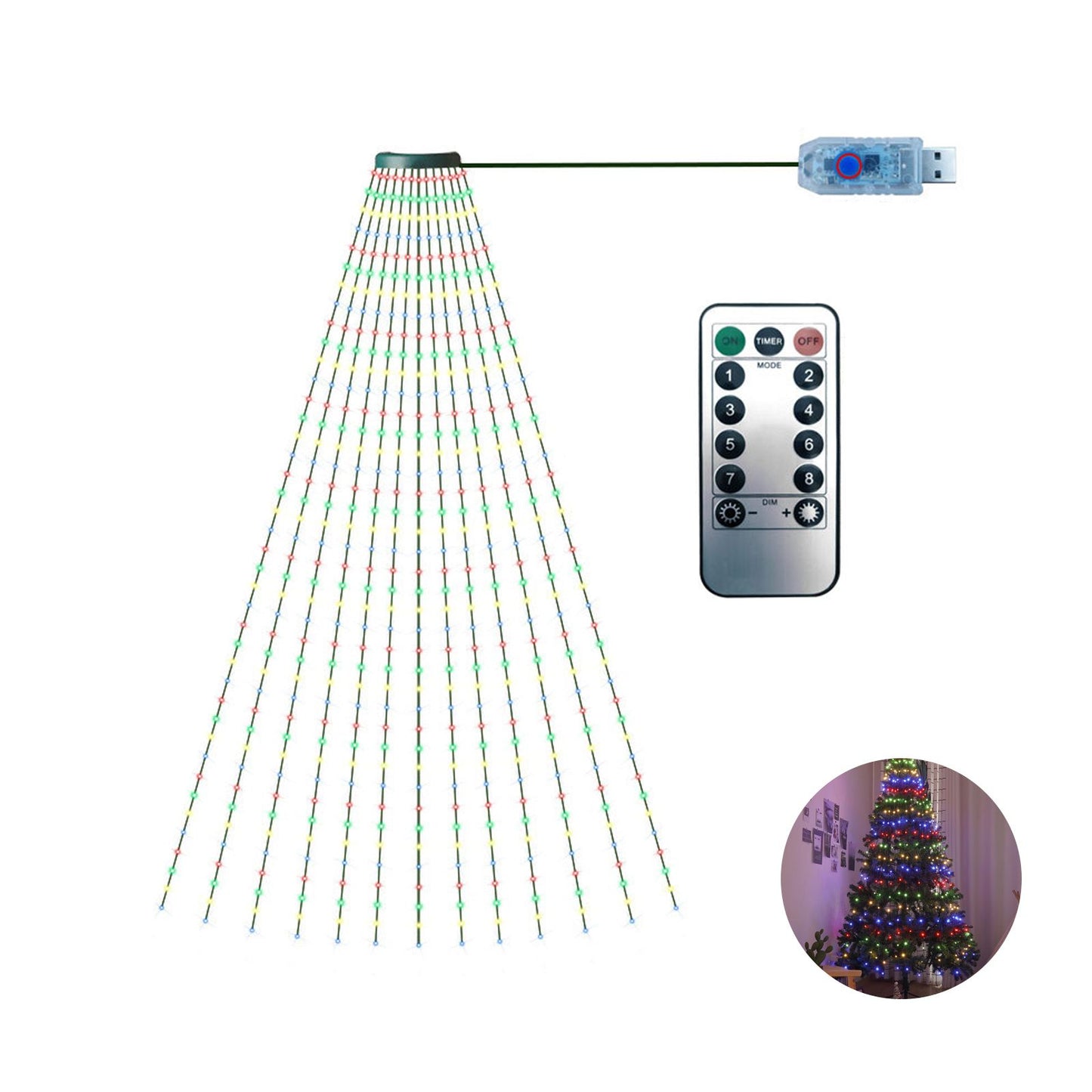 Christmas Tree Decorative Lights String Garden Layout Waterfall Lights Party Camping Atmosphere Lights LED V1294-YM220928FB02-2-0421
