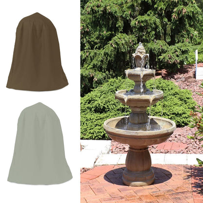 Garden Fountain Statue Protective Cover Silver Coated Oxford Cloth Waterproof Windproof Fountain Protector V1294-YM220928YA04-1-0421