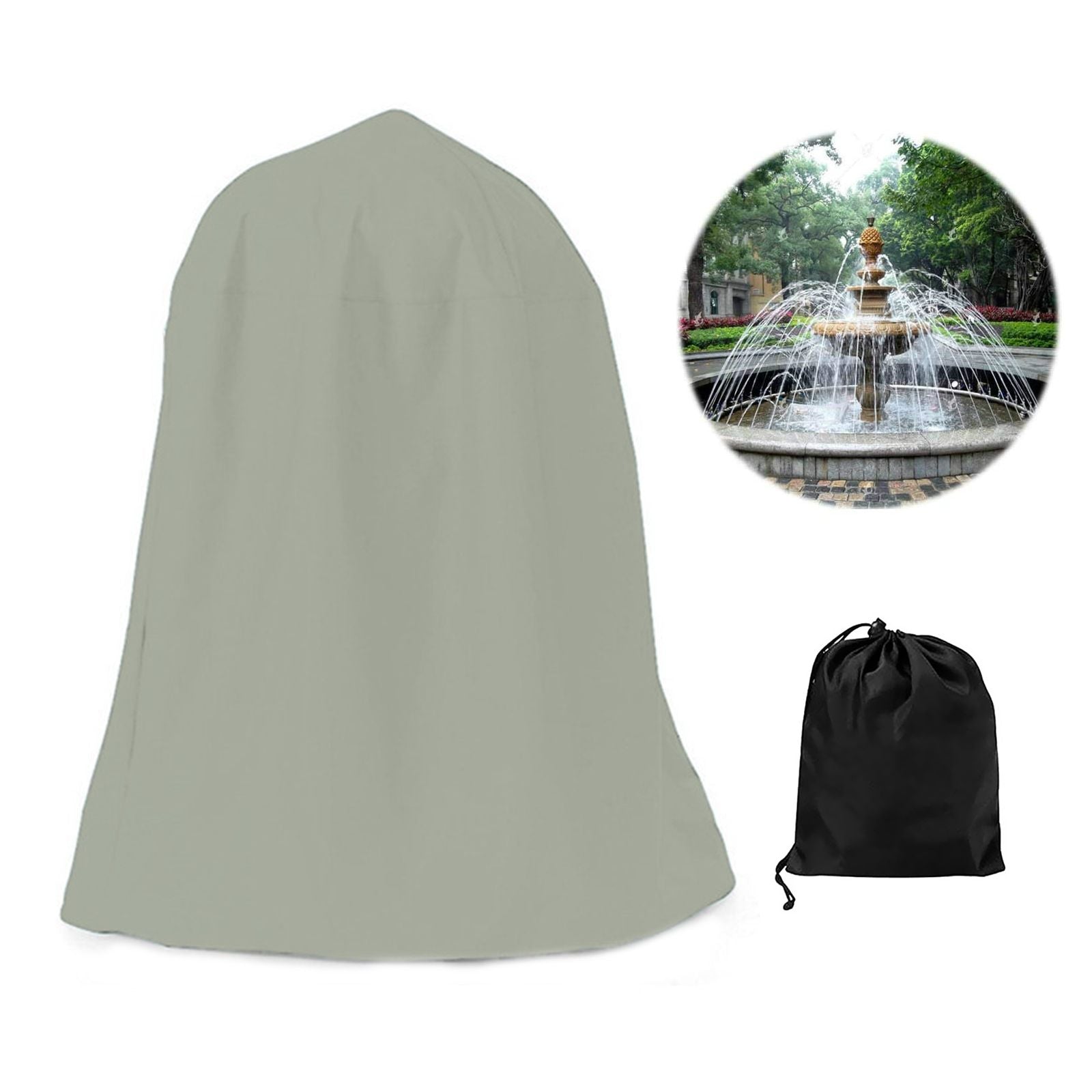 Garden Fountain Statue Protective Cover Silver Coated Oxford Cloth Waterproof Windproof Fountain Protector V1294-YM220928YA04-2-0421
