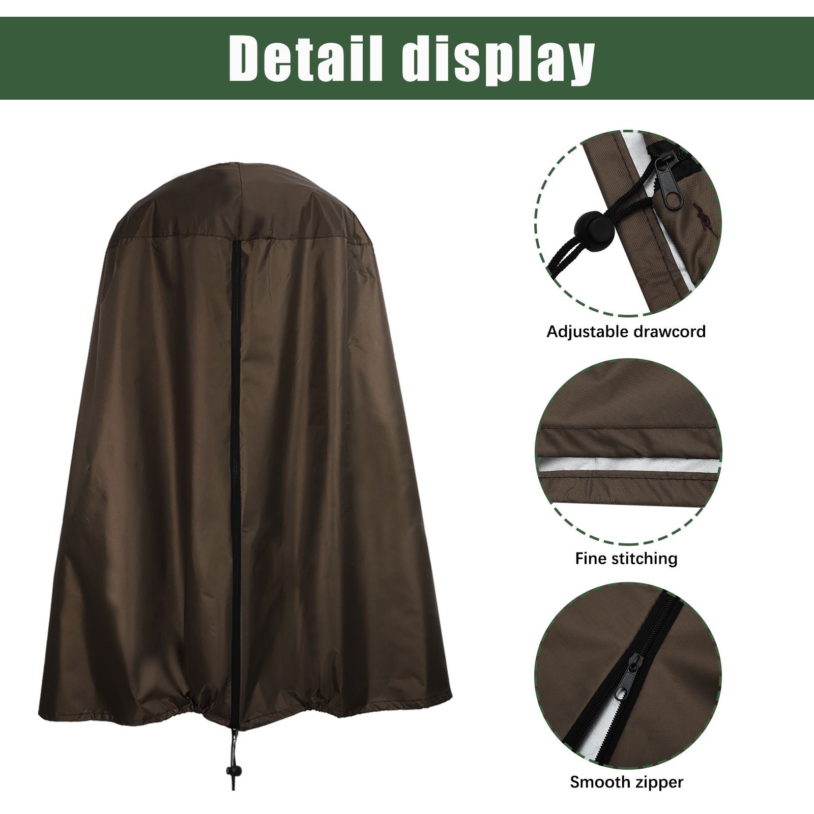 Garden Fountain Statue Protective Cover Silver Coated Oxford Cloth Waterproof Windproof Fountain Protector V1294-YM220928YA04-2-0421