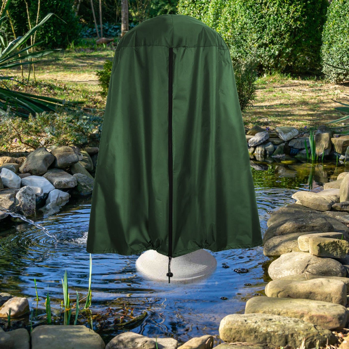 Garden Fountain Statue Protective Cover Silver Coated Oxford Cloth Waterproof Windproof Fountain Protector V1294-YM220928YA04-2-0421
