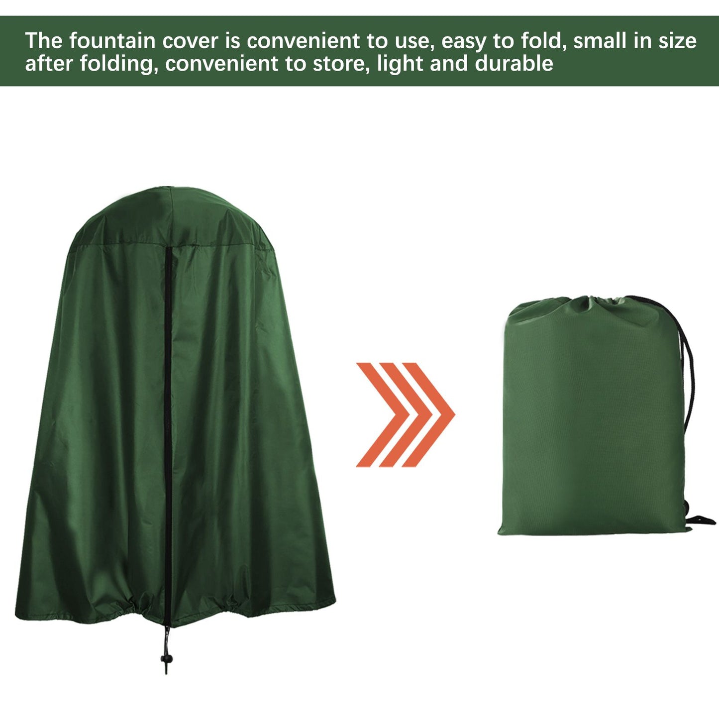 Garden Fountain Statue Protective Cover Silver Coated Oxford Cloth Waterproof Windproof Fountain Protector V1294-YM220928YA04-3-0421