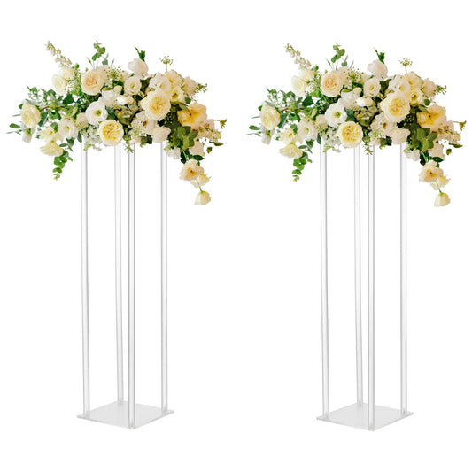 Wedding Acrylic Road Lead Flower Stand Cylinder Vase Flower Arrangement Wedding Decoration V1294-YM220929LW01-1-0421