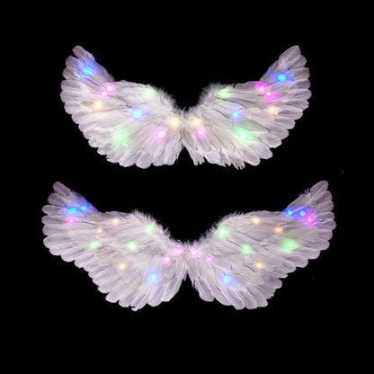 Glowing Angel Wings with LED String Lights Halloween Party Cosplay Costume Accessories Props V1294-YM221001YF64-5-0421