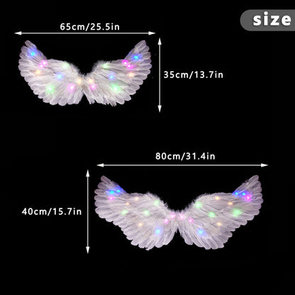 Glowing Angel Wings with LED String Lights Halloween Party Cosplay Costume Accessories Props V1294-YM221001YF64-5-0421
