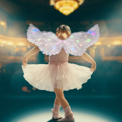 Glowing Angel Wings with LED String Lights Halloween Party Cosplay Costume Accessories Props V1294-YM221001YF64-5-0421