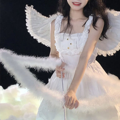Glowing Angel Wings with LED String Lights Halloween Party Cosplay Costume Accessories Props V1294-YM221001YF64-5-0421