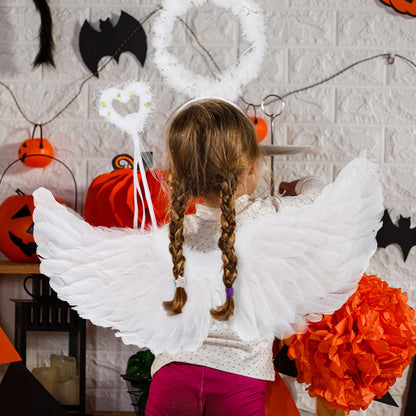 Glowing Angel Wings with LED String Lights Halloween Party Cosplay Costume Accessories Props V1294-YM221001YF64-5-0421