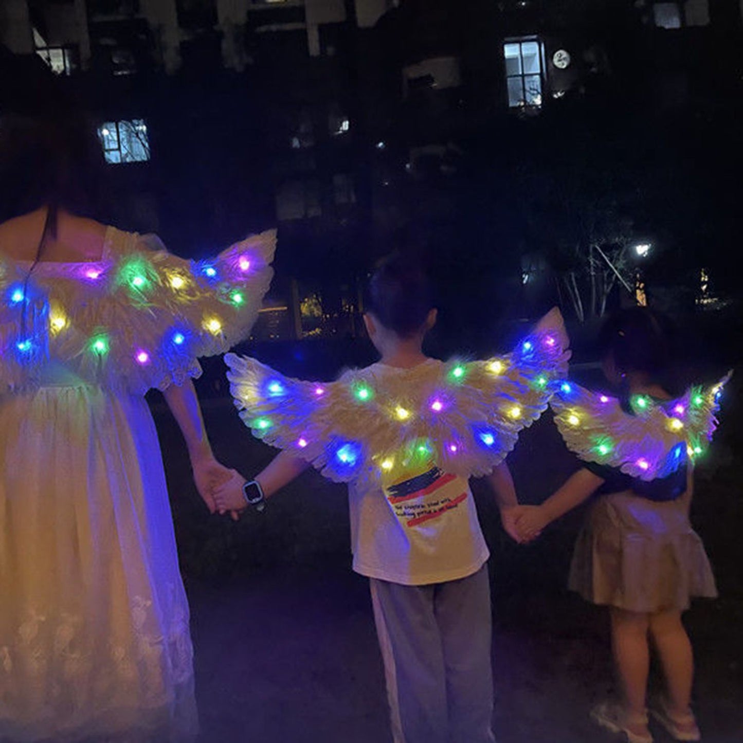 Glowing Angel Wings with LED String Lights Halloween Party Cosplay Costume Accessories Props V1294-YM221001YF64-5-0421