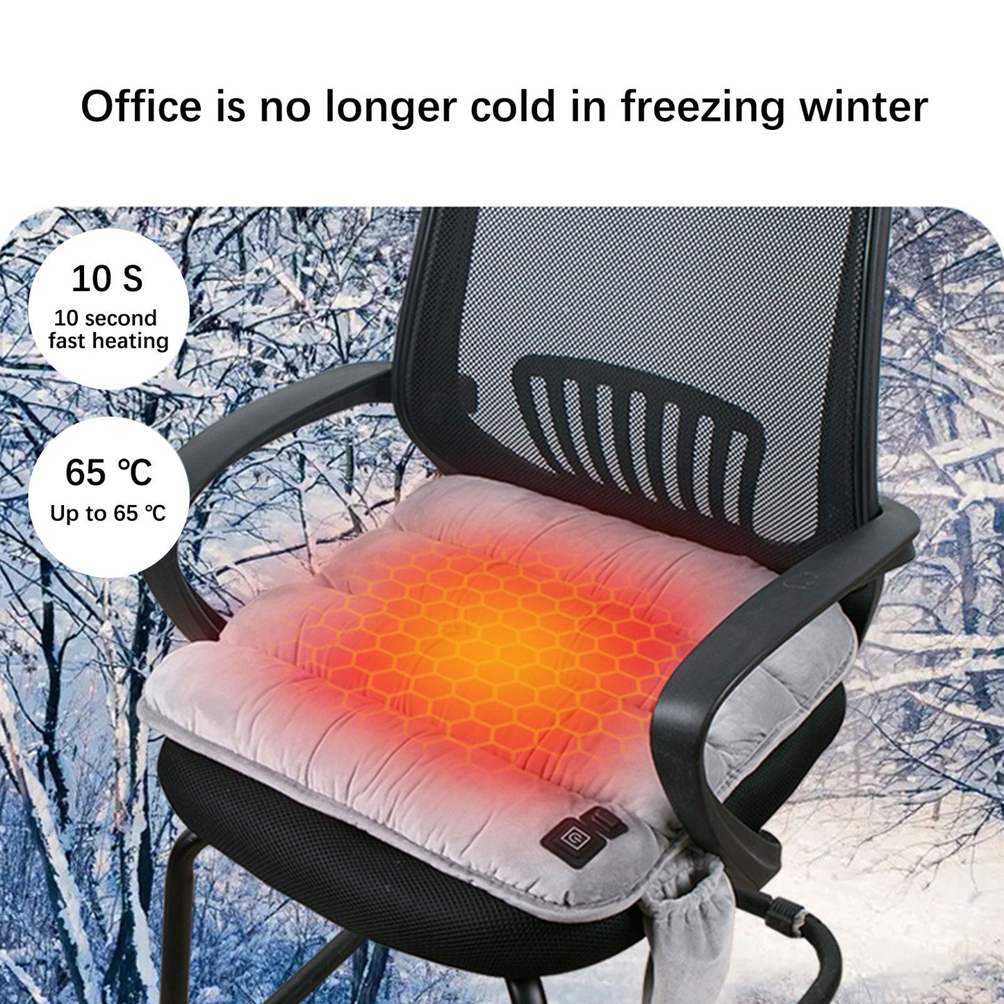 Heating Cushion Winter Car Warm Plug Heating Pad USB Three Temperature Control Chair Pad V1294-YM221008DJ02-1-0421