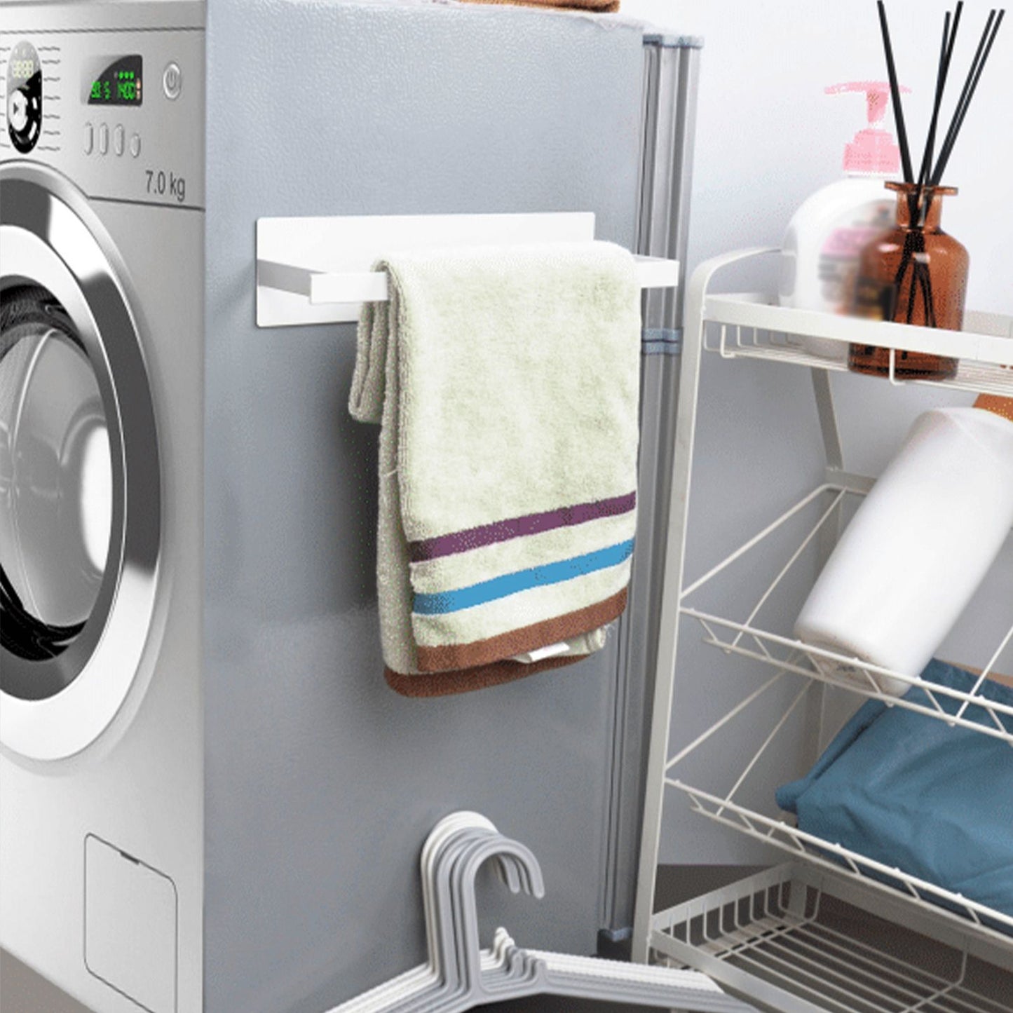 Washing Machine Side Hanger Non Punching Magnetic Hanger Storage Rack V1294-YM221011GS02-2-0421