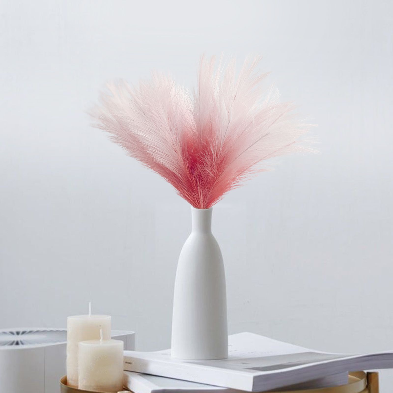 8Pcs Artificial Pampas Grass Versatile Decorative Gradient Gray Modern Vase Filler Faux Pampas Grass For Home V1294-YM221012LW04-2-0421