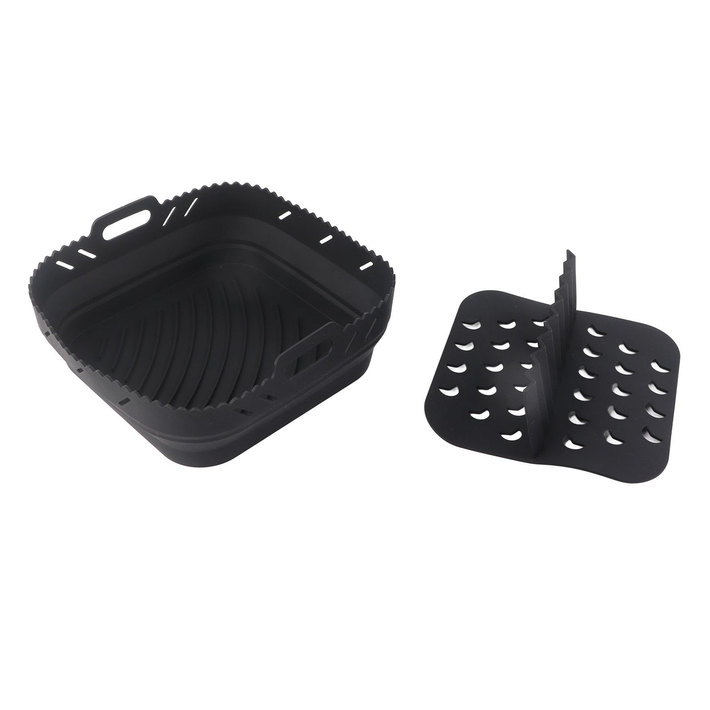 Square Air Fryer Silicone Baking Pan with Silicone Mat Air Fryer Pan V1294-YM221014LD02-2-0421