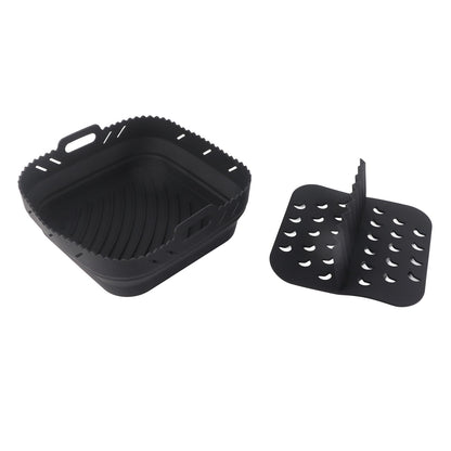 Square Air Fryer Silicone Baking Pan with Silicone Mat Air Fryer Pan V1294-YM221014LD02-2-0421