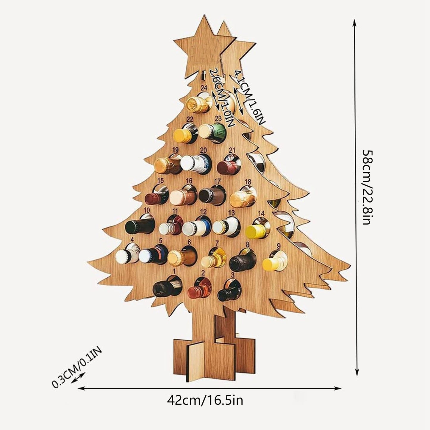 Adult Christmas Tree Countdown Decorations Christmas Wine Rack Wine Holder Decor V1294-YM221018GW01-4-0421