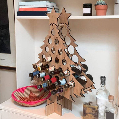 Adult Christmas Tree Countdown Decorations Christmas Wine Rack Wine Holder Decor V1294-YM221018GW01-4-0421
