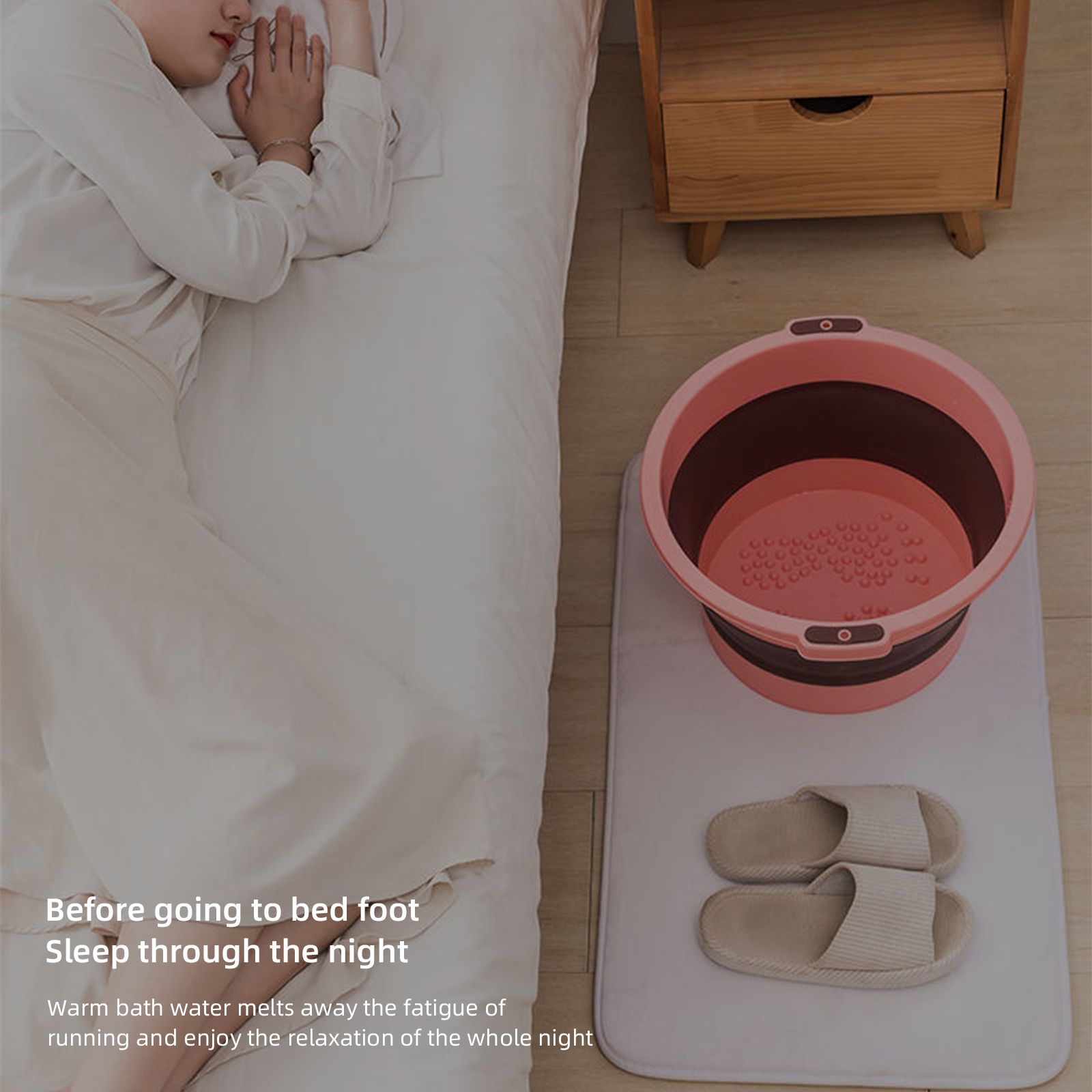 Foldable Foot Bath Household Foot Wash Basin Foot Massage Foot Bath V1294-YM221022LD01-3-0421