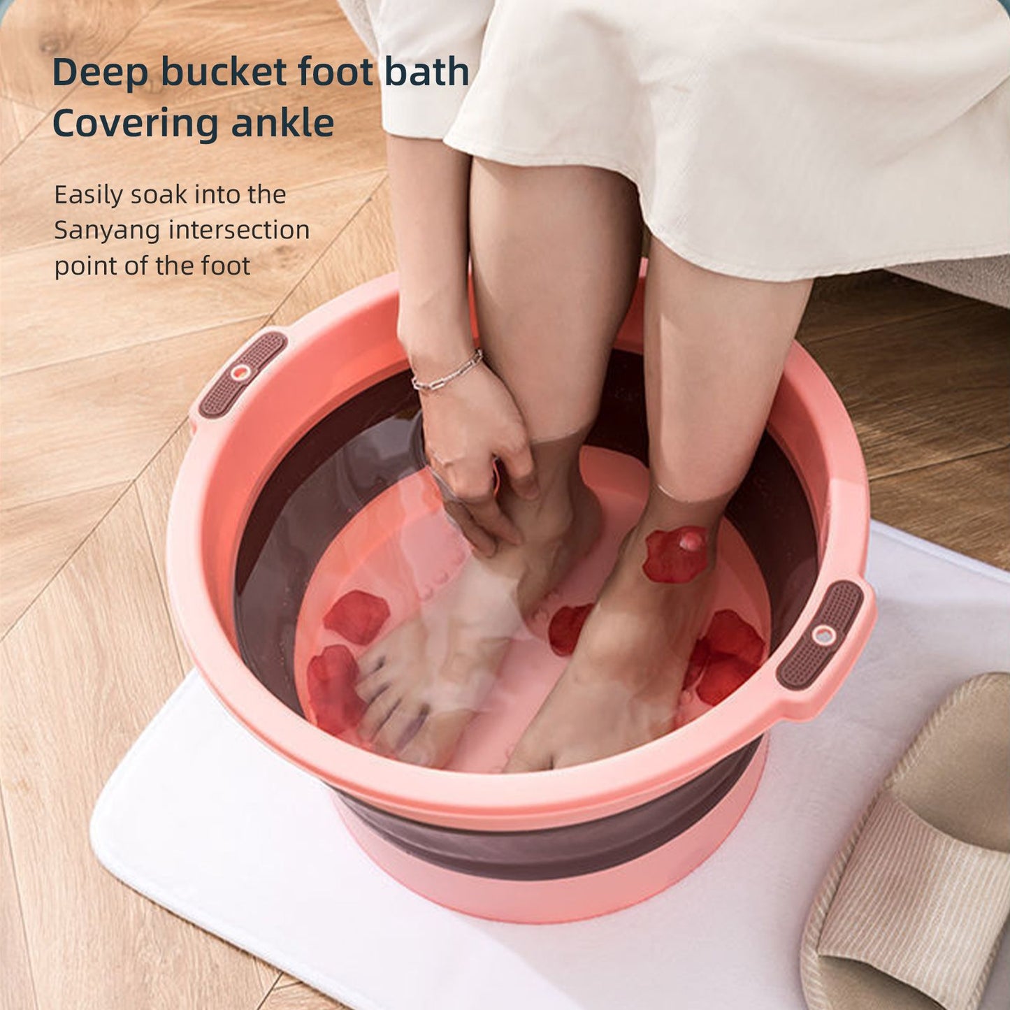 Foldable Foot Bath Household Foot Wash Basin Foot Massage Foot Bath V1294-YM221022LD01-3-0421