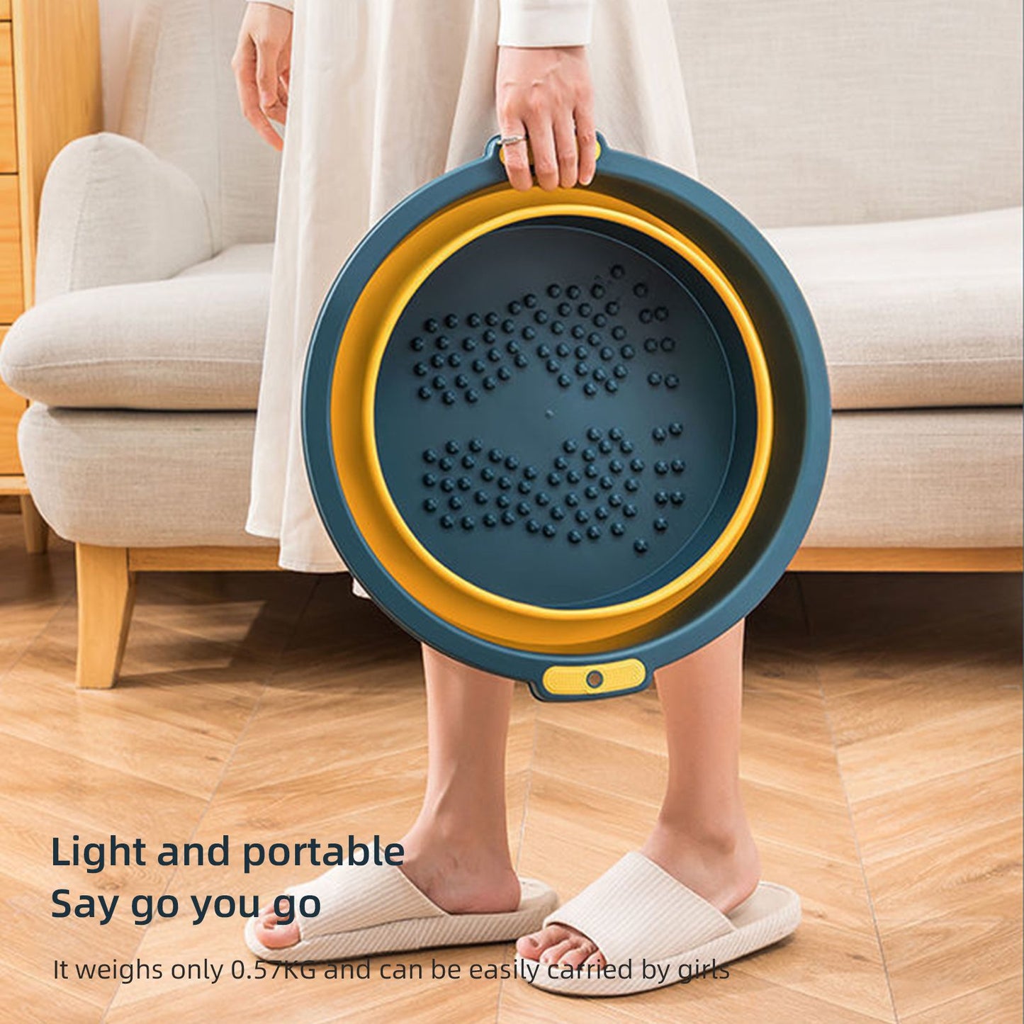 Foldable Foot Bath Household Foot Wash Basin Foot Massage Foot Bath V1294-YM221022LD01-3-0421