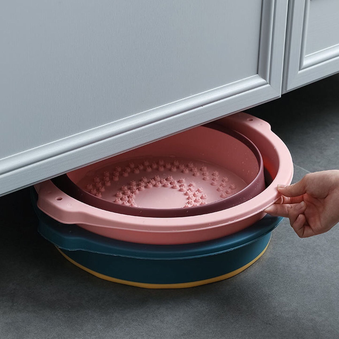 Foldable Foot Bath Household Foot Wash Basin Foot Massage Foot Bath V1294-YM221022LD01-3-0421