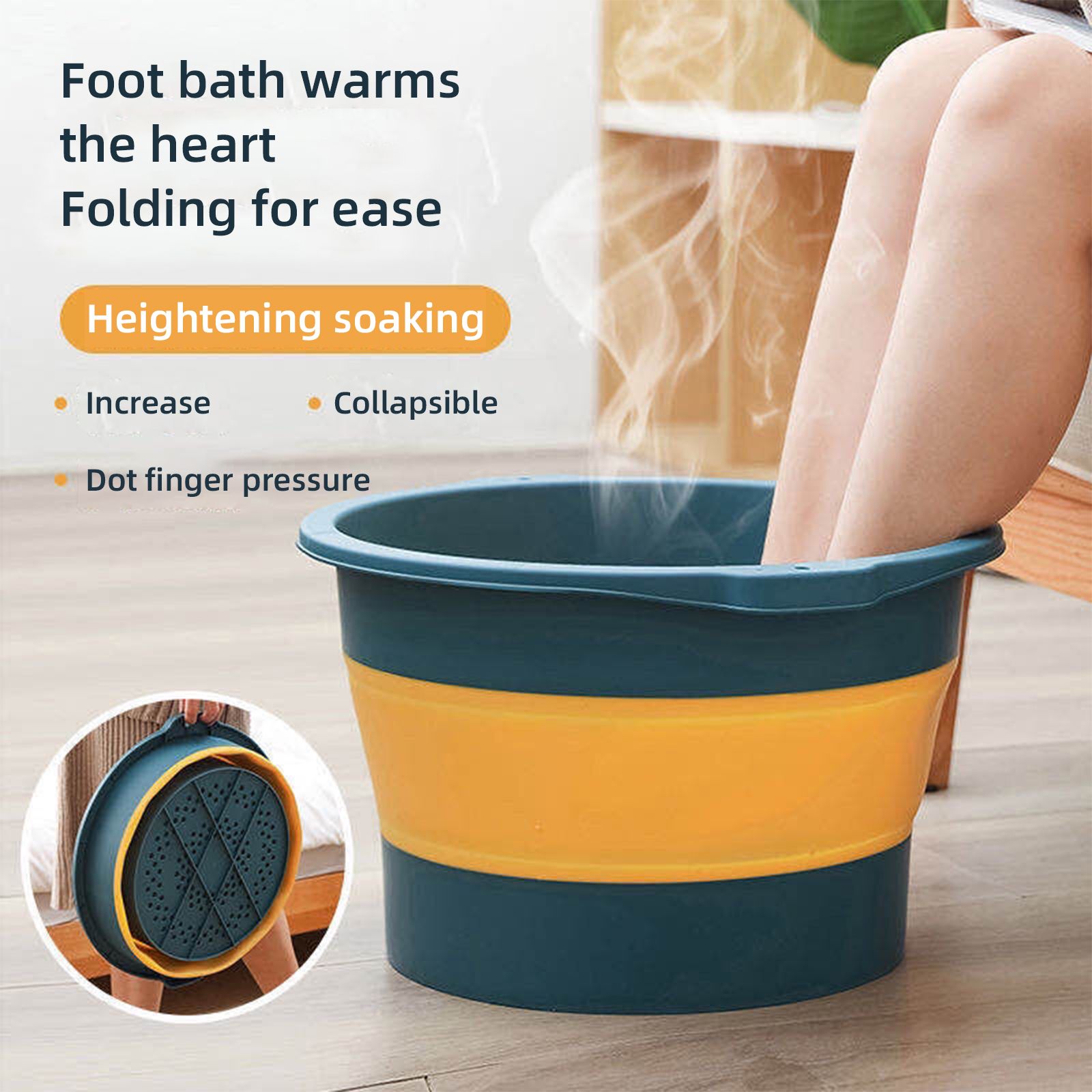 Foldable Foot Bath Household Foot Wash Basin Foot Massage Foot Bath V1294-YM221022LD01-3-0421