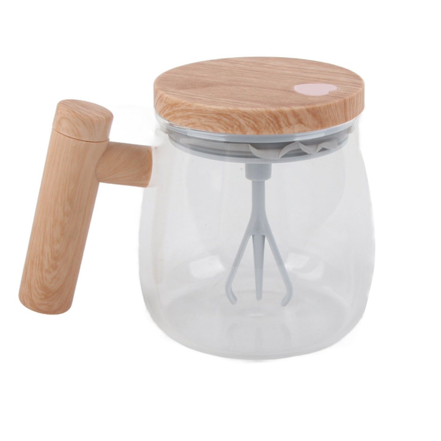 Automatic Stirring Coffee Mug with Transparent Lid Beige White 350ml 400mAh IPX6 Type C Touch Switch Electric V1294-YM221025CS01-1-0421