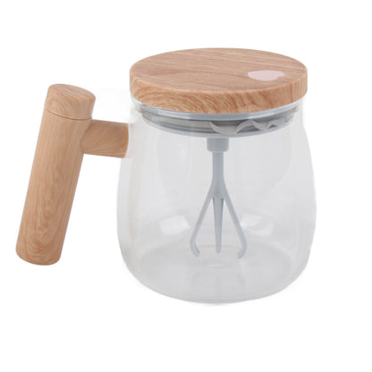 Automatic Stirring Coffee Mug with Transparent Lid Beige White 350ml 400mAh IPX6 Type C Touch Switch Electric V1294-YM221025CS01-1-0421