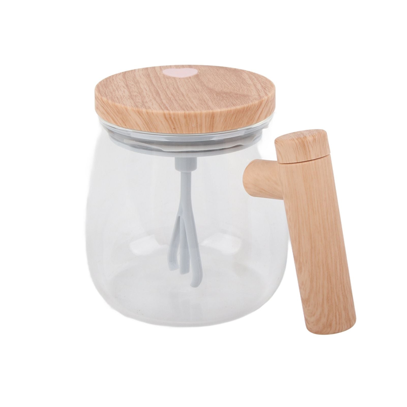 Automatic Stirring Coffee Mug with Transparent Lid Beige White 350ml 400mAh IPX6 Type C Touch Switch Electric V1294-YM221025CS01-1-0421