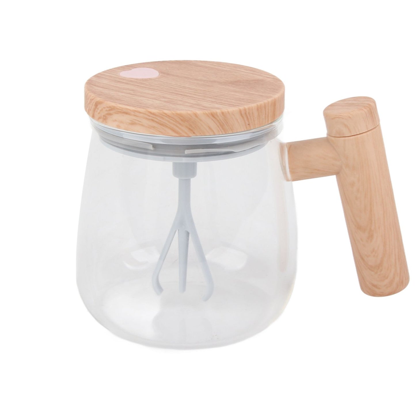 Automatic Stirring Coffee Mug with Transparent Lid Beige White 350ml 400mAh IPX6 Type C Touch Switch Electric V1294-YM221025CS01-1-0421