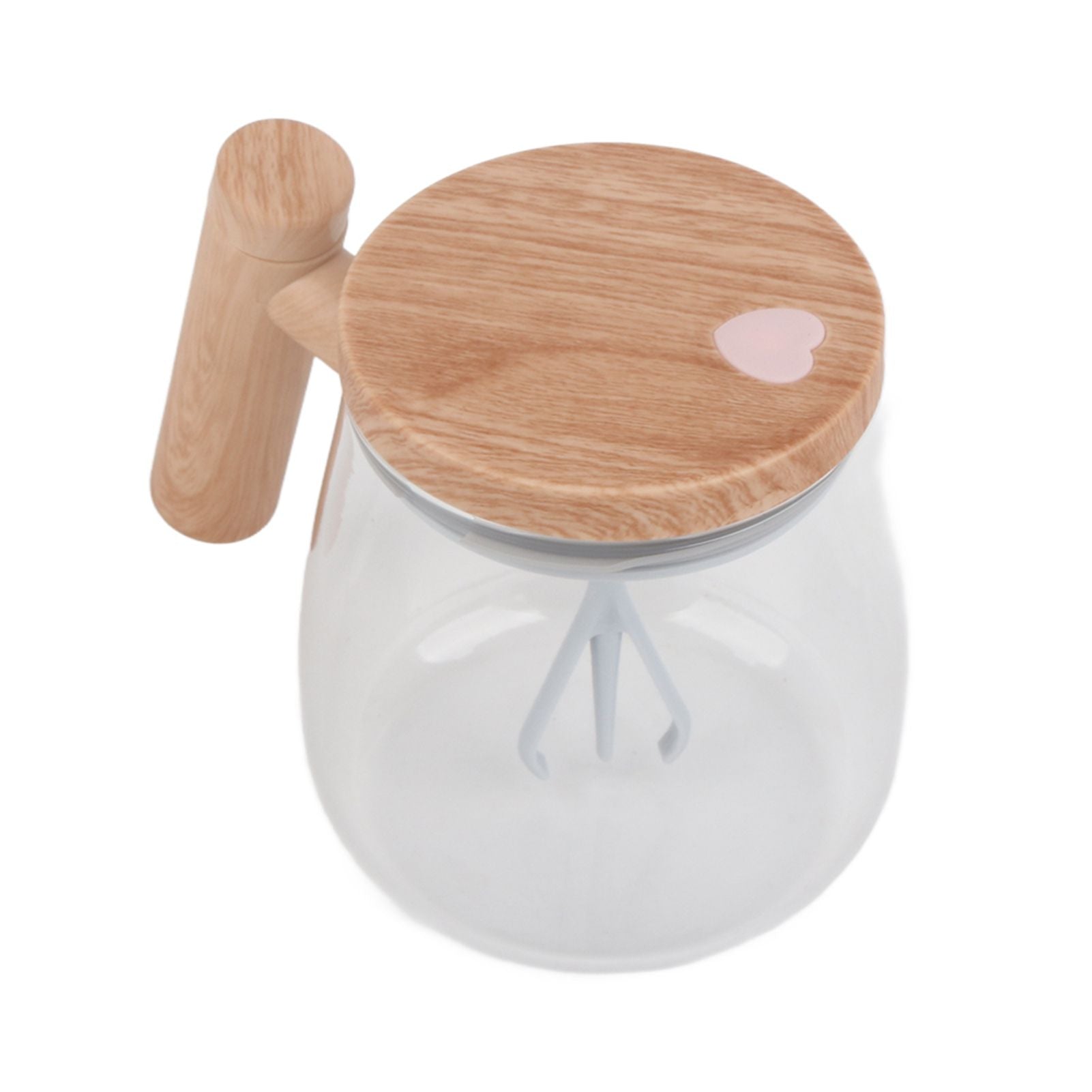 Automatic Stirring Coffee Mug with Transparent Lid Beige White 350ml 400mAh IPX6 Type C Touch Switch Electric V1294-YM221025CS01-1-0421