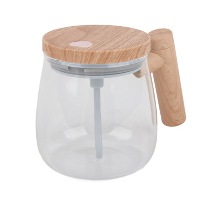 Automatic Stirring Coffee Mug with Transparent Lid Beige White 350ml 400mAh IPX6 Type C Touch Switch Electric V1294-YM221025CS01-1-0421