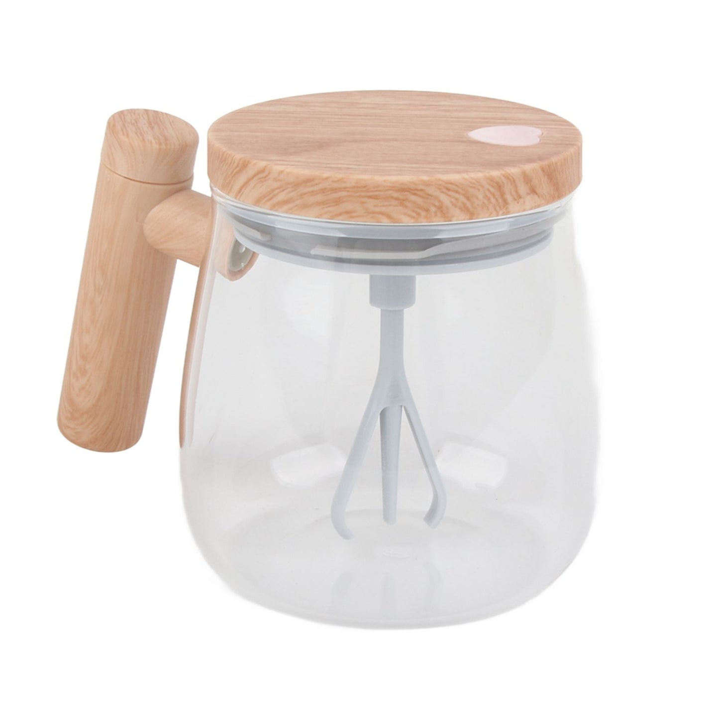Automatic Stirring Coffee Mug with Transparent Lid Beige White 350ml 400mAh IPX6 Type C Touch Switch Electric V1294-YM221025CS01-1-0421