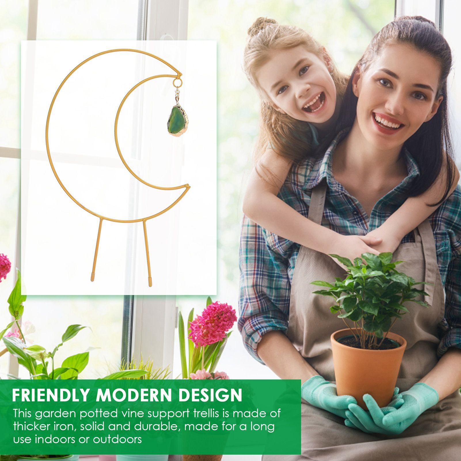 Plant Climbing Frame Climbing Vine Iron Flower Frame Moon Bracket Plant Trellis V1294-YM221027TW02-0421