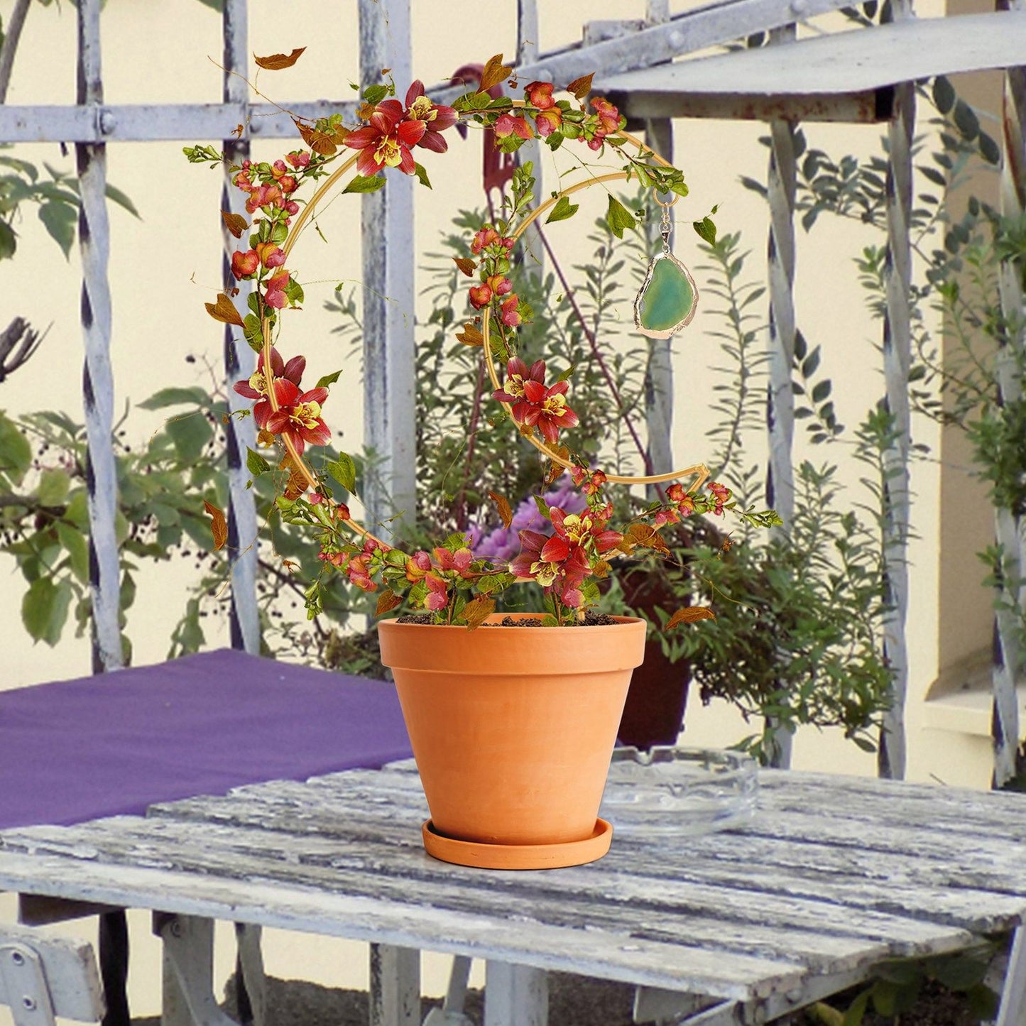 Plant Climbing Frame Climbing Vine Iron Flower Frame Moon Bracket Plant Trellis V1294-YM221027TW02-0421