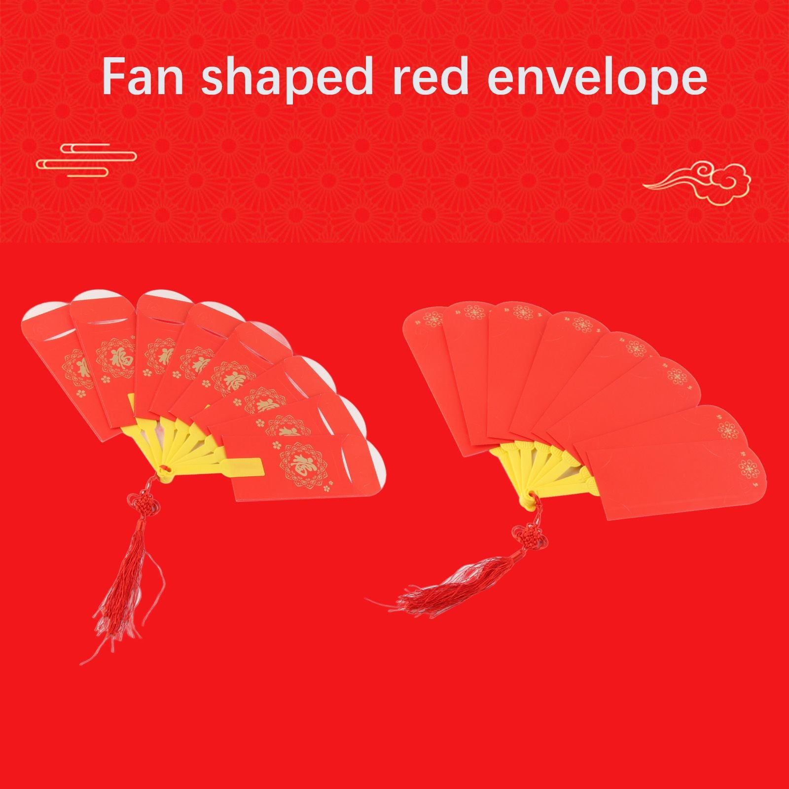 2023 Rabbit Year Spring Festival Creative Fan Shaped Folding Red Envelope New Year Fan Red Envelope V1294-YM221104GS02-2-0421