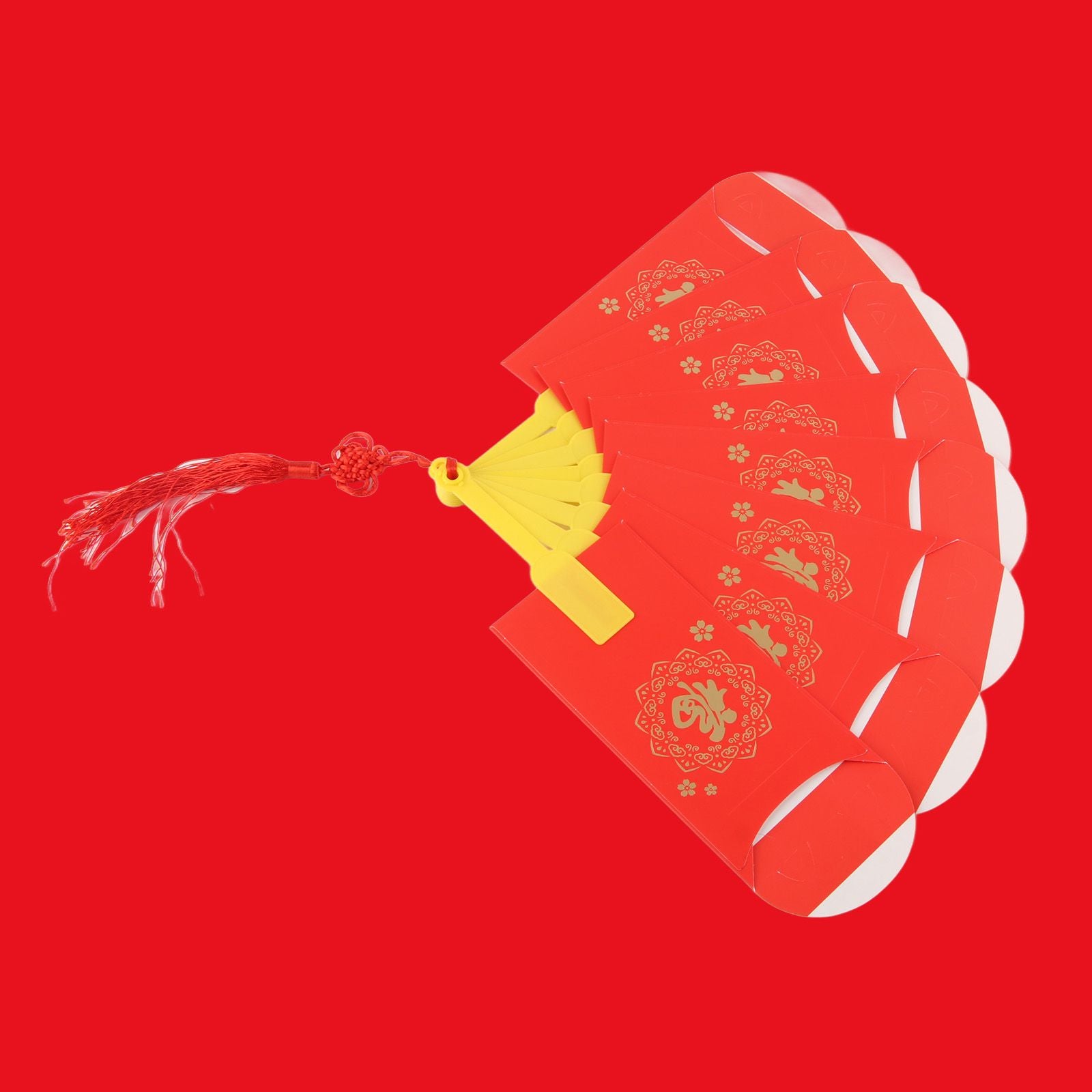 2023 Rabbit Year Spring Festival Creative Fan Shaped Folding Red Envelope New Year Fan Red Envelope V1294-YM221104GS02-2-0421