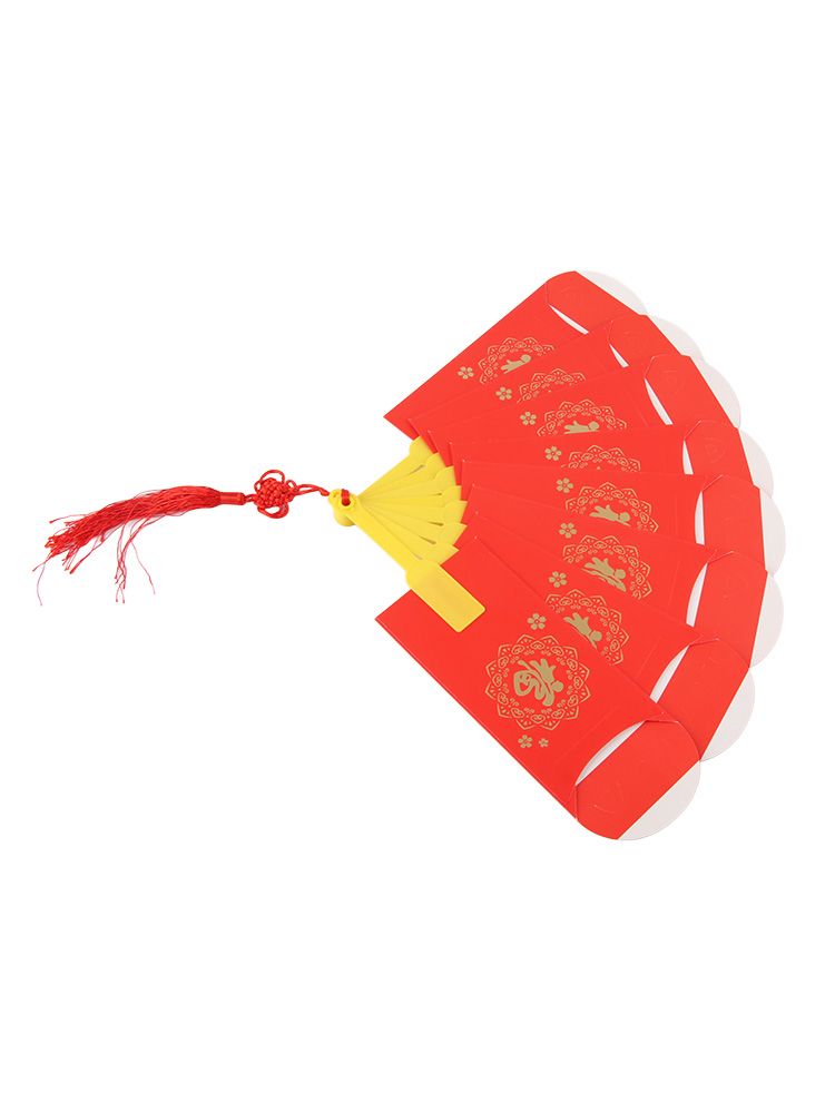 2023 Rabbit Year Spring Festival Creative Fan Shaped Folding Red Envelope New Year Fan Red Envelope V1294-YM221104GS02-2-0421
