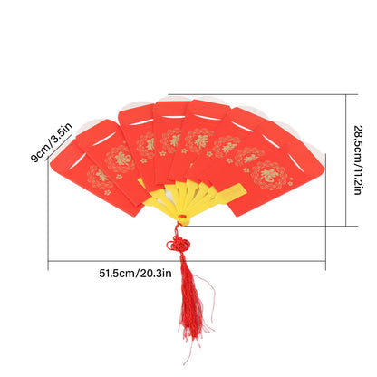 2023 Rabbit Year Spring Festival Creative Fan Shaped Folding Red Envelope New Year Fan Red Envelope V1294-YM221104GS02-2-0421