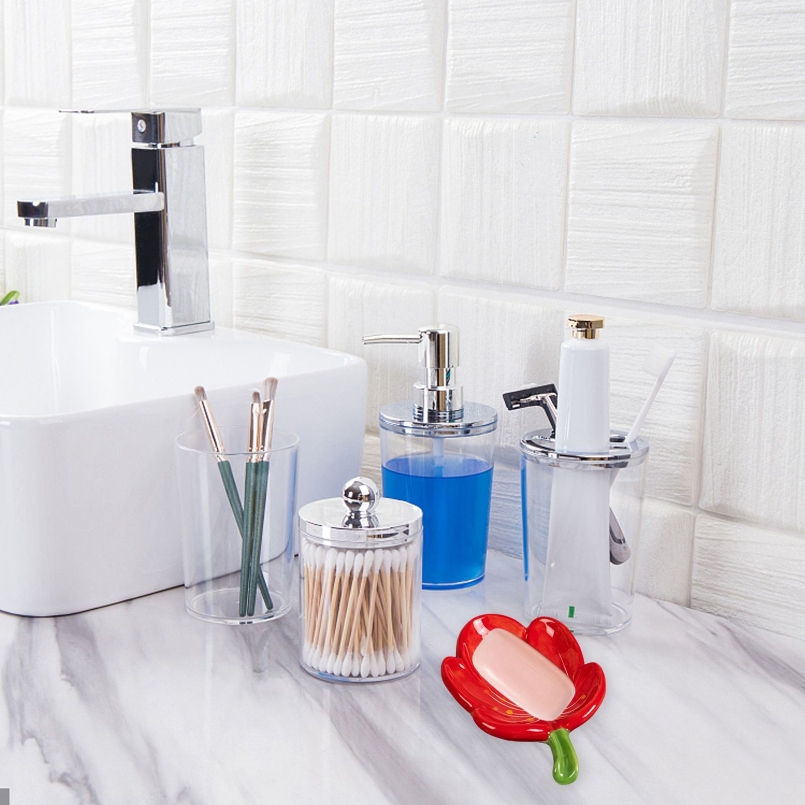 Ceramic Leaf Soap Box Drain Soap Shelf Soap Holder Soap Dish Tray V1294-YM221126HJ04-4-0421