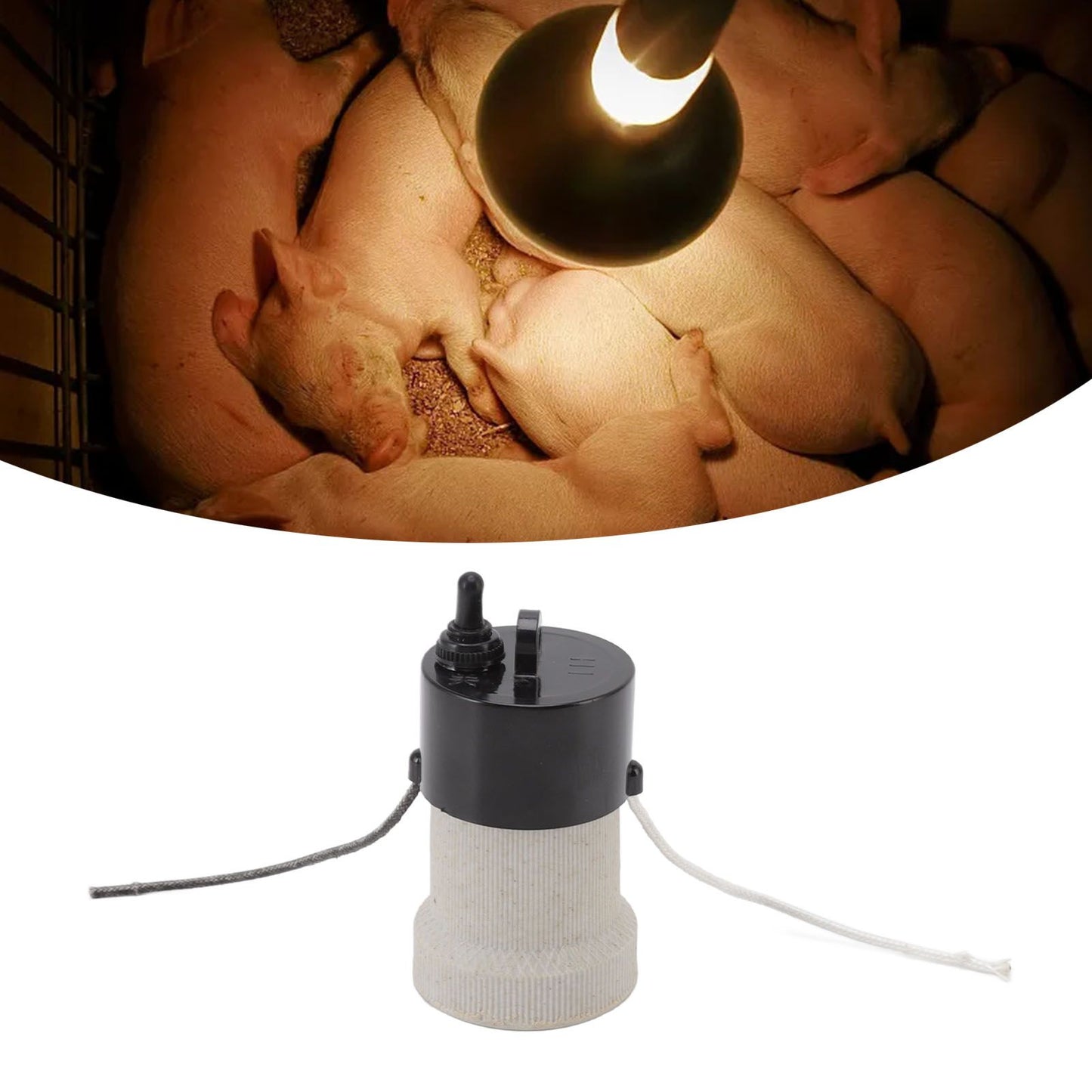 E27 Porcelain Lamp Holder Waterproof 2 Levels Adjustable Temp Heat Insulation Small Tee Heat Light Socket V1294-YM3111220248311-0421