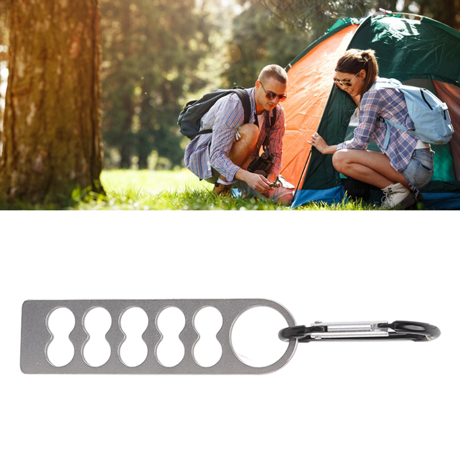 Tent Peg Organizer with Buckle 304 Stainless Steel Camping Nail Holder Tent Stakes Storage Rack V1294-YM3111220250911-0421