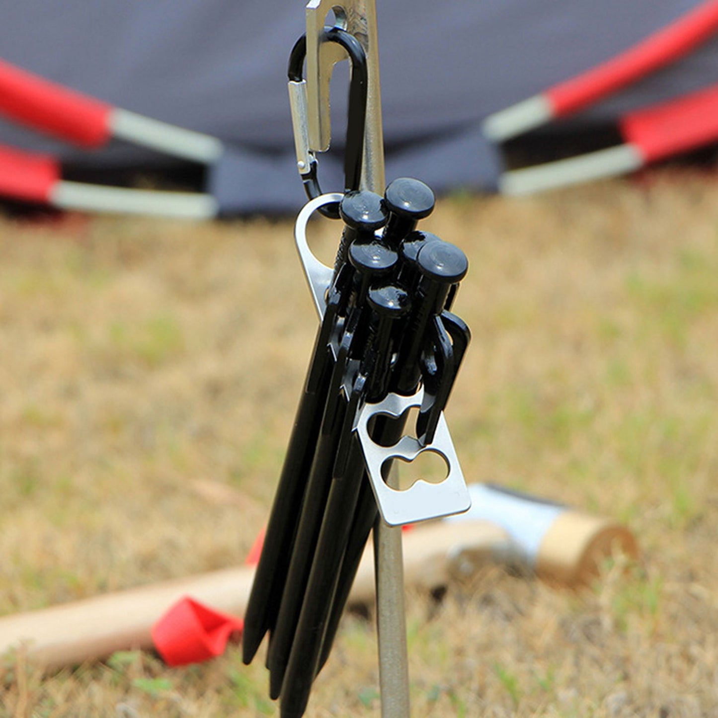 Tent Peg Organizer with Buckle 304 Stainless Steel Camping Nail Holder Tent Stakes Storage Rack V1294-YM3111220250911-0421