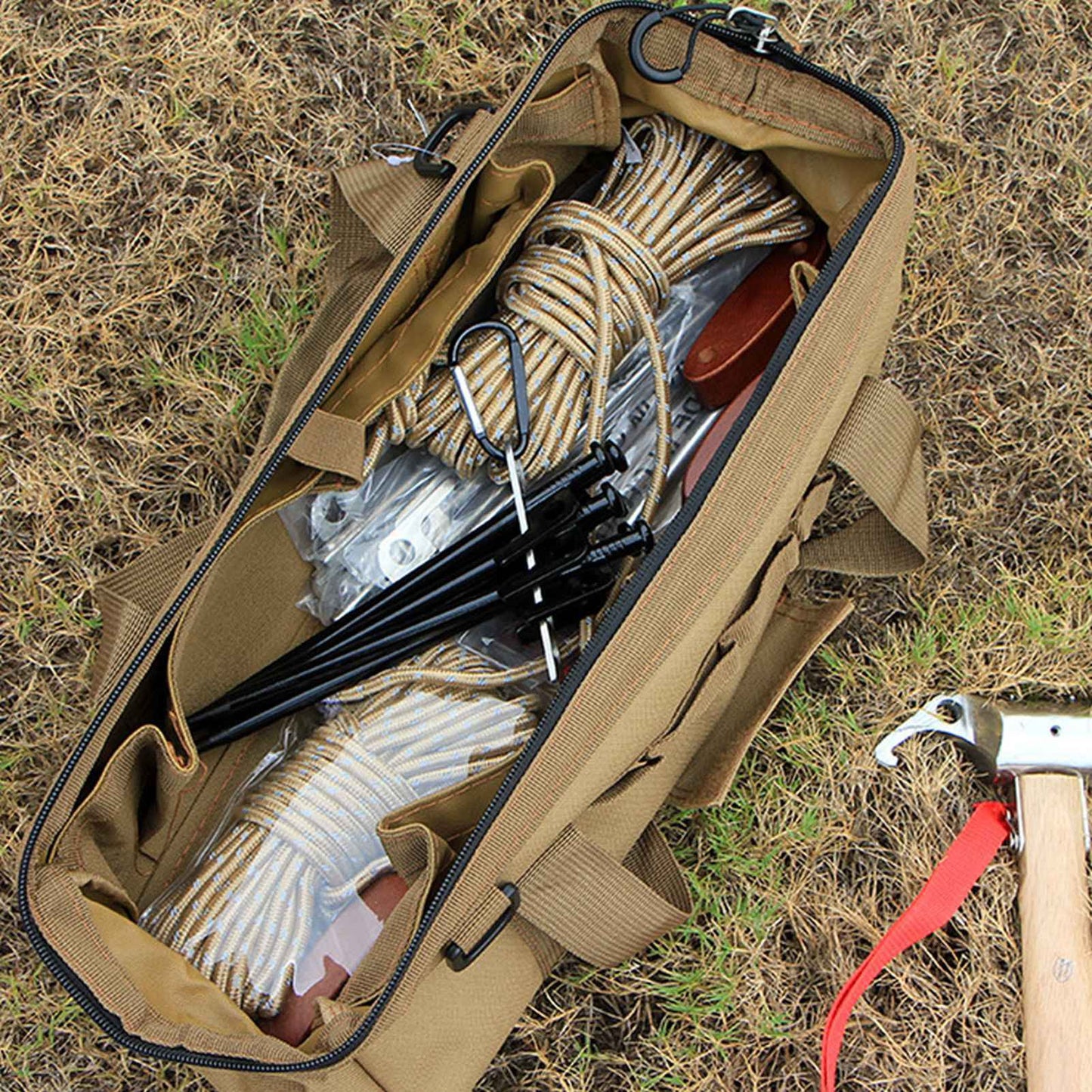 Tent Peg Organizer with Buckle 304 Stainless Steel Camping Nail Holder Tent Stakes Storage Rack V1294-YM3111220250911-0421