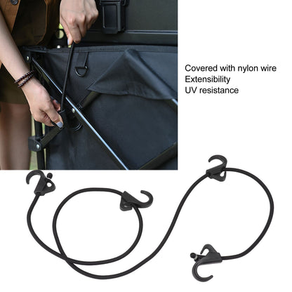 Camping Rope Strap UV Resistant POM Material Black Hooks Function Bungee Cords for Luggage Bundling V1294-YM3111220252211-0421