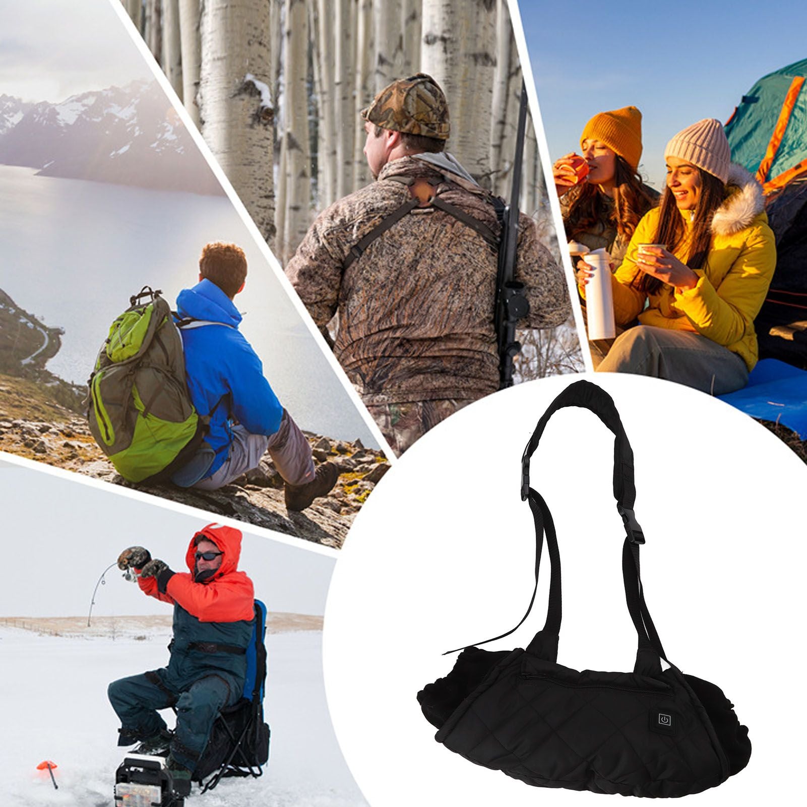 Electric Hand Warming Muff Temperature Controllable Waterproof Quilted Cotton Heated Hand Pouch for Winter V1294-YM3111220254411-0421