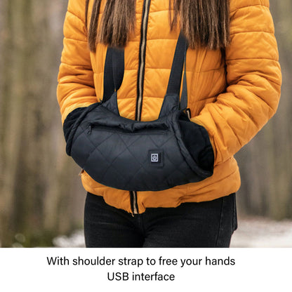 Electric Hand Warming Muff Temperature Controllable Waterproof Quilted Cotton Heated Hand Pouch for Winter V1294-YM3111220254411-0421