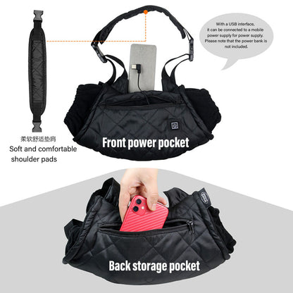 Electric Hand Warming Muff Temperature Controllable Waterproof Quilted Cotton Heated Hand Pouch for Winter V1294-YM3111220254411-0421