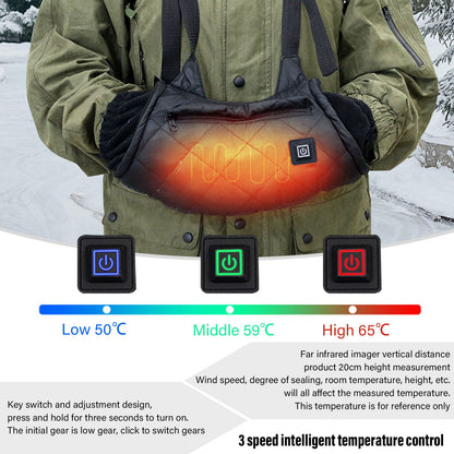 Electric Hand Warming Muff Temperature Controllable Waterproof Quilted Cotton Heated Hand Pouch for Winter V1294-YM3111220254411-0421