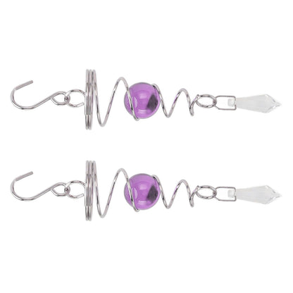 2Pcs Gazing Ball Spiral Tail Wind Spinner Stabilizer Stainless Steel Spiral Wind Chimes for Outside Purple V1294-YM3111220255511-0421